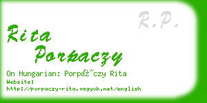 rita porpaczy business card